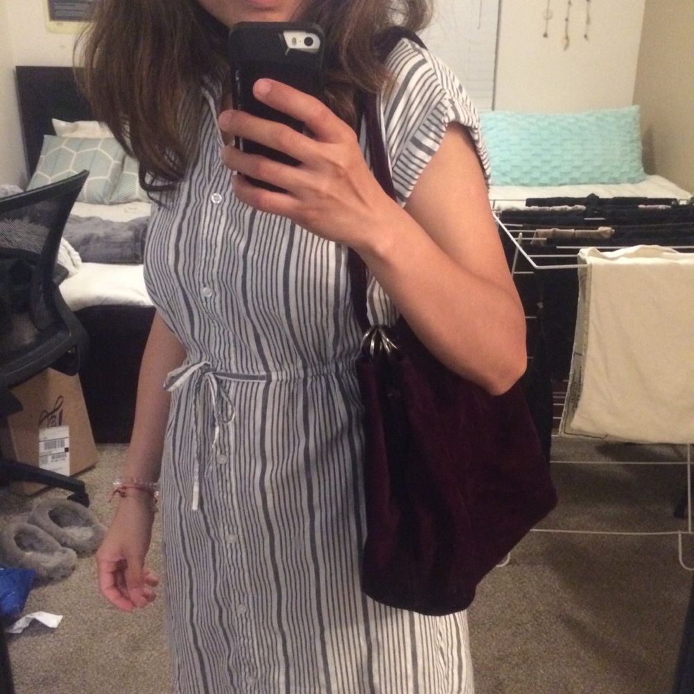 Burgundy suede purse